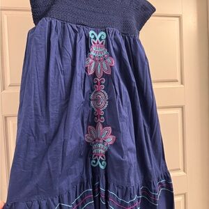 Navy Blue Embroidered Dress